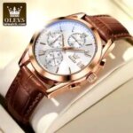 OLEVS 5610 New Luxury Fashion Glass Quartz Analog Men Watch-Water Resistant - Image 2