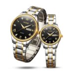 Olevs 5563 Couple Watch tow tone chain (black dial) - Image 2