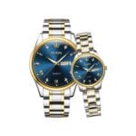Olevs 5563 Couple Watch tow tone chain (blue dial) - Image 2