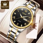 Olevs Luxury Men’s Quartz Watch(Black -White) - Image 2