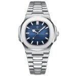 Poedagar 613 Luxury Stainless Steel Strap Watch (Blue Dial) - Image 3