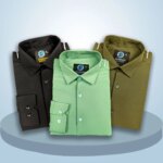 Premium 3 Piece Shirt  Combo Pack (Formal / Casual) (Black, Light Green & Olive)