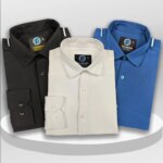 Premium 3 Piece Shirt  Combo Pack (Formal / Casual) (Black, White & Blue)