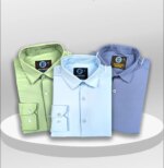 Premium 3 Piece Shirt Combo Pack (Formal / Casual) (Light Green, Sky & Blue)