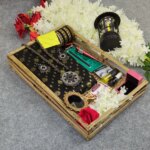 Premium Half Silk Jamdani Saree Combo Set - Black - Image 2