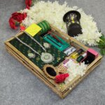 Premium Half Silk Jamdani Saree Combo Set - Green - Image 2