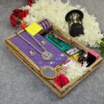 Premium Half Silk Jamdani Saree Combo Set - Lavender - Image 2