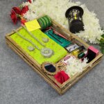 Premium Half Silk Jamdani Saree Combo Set - Lemon - Image 2