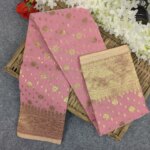 Premium Half Silk Jamdani Saree Combo Set - Pimk - Image 4