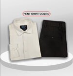 Premium Shirt & Pant Combo (Formal / Casual) (White & Black) - Image 2