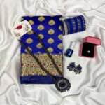 Premium Silk Katan Saree Combo Pack – Blue - Image 4