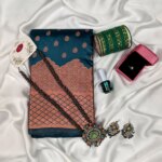 Premium Silk Katan Saree Combo Pack – Ocean Green - Image 4