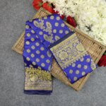 Premium Silk Katan Saree Combo Set - Blue - Image 3