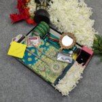 Premium Silk Katan Saree Combo Set - Ocean Green - Image 6