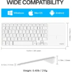 Rapoo E900T Portable Wireless Keyboard with Touchpad – White - Image 5