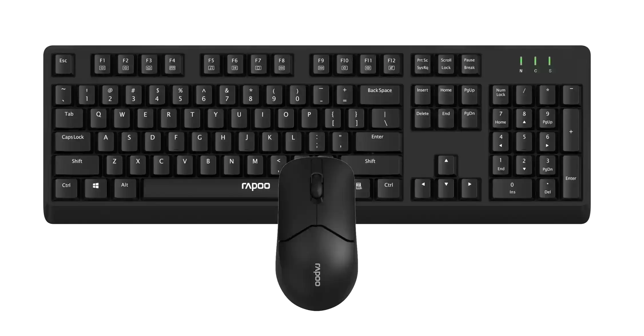 Rapoo-X1500-Wireless-Keyboard-Mouse-Combo-–-Black Rapoo X1500 Wireless Keyboard & Mouse Combo – Black - Image 1