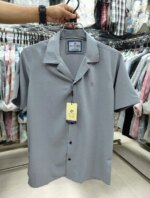 Shy Looks Dropped Shulderd Half Sleeve Shirt for Men's ( Ash ) - Image 2