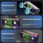 V8 Transparent Mechanical TWS Subwoofer Wireless Bluetooth Speaker - Image 7