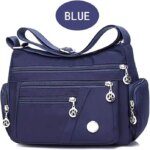 Women’s Nylon Waterproof Large Capacity Crossbody Bag (Blue) - Image 3