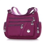Women’s Nylon Waterproof Large Capacity Crossbody Bag (Purple) - Image 2