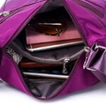 Women’s Nylon Waterproof Large Capacity Crossbody Bag (Purple) - Image 4