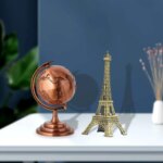 World Map 3D Rotating Glove Decoration Bronze   Color & Eiffel Tower Metal Showpiece Decoration Gift - Image 2