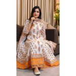 সুতি কাপড়ের গ্রাউন্ড/গোল থ্রি পিস - Image 2