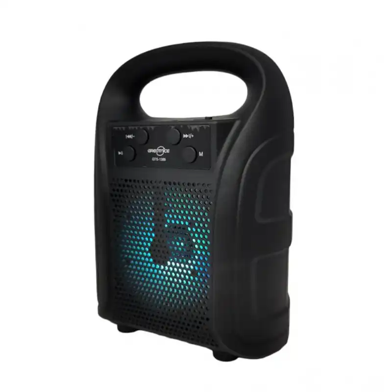 GREATNICE-GTS-1386-Bluetooth-USB-TF-Card-FM-Radio-Supported-4-Inch-Driver-Lighting-Effects-Speaker GREATNICE GTS-1386 Bluetooth Speaker with 4 Inch Driver - Image 1