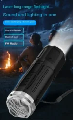 Portable Bluetooth Speaker With Zoomable Flashlight - 4 Dimming Modes FM Radio Long Lasting Life - Image 3