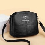3 Layers Luxury Messenger Crossbody Bags black - Image 2
