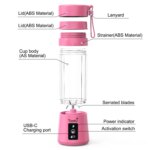 Portable Blender, Personal Mini Bottle Travel Electric Smoothie Blender Maker Fruit Juicer Cup, with 13oz Bottles - Image 5
