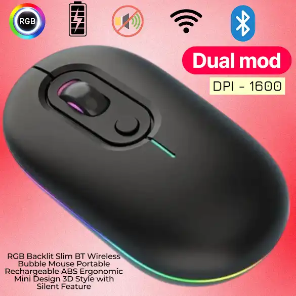 OM_1768569962J5kZ9oix.png RGB Backlight Wireless Mouse – Silent, Rechargeable, Ultra-Slim, Ergonomic - Image 1