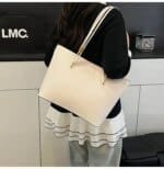 Minimalist Large Tote Bag for Women – Elegant Leather Shoulder Handbag for Work & Everyday Use (Black, Beige, Cream, Brown) - Image 9