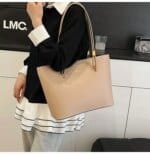 Minimalist Large Tote Bag for Women – Elegant Leather Shoulder Handbag for Work & Everyday Use (Black, Beige, Cream, Brown) - Image 11