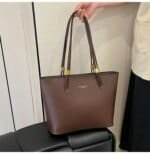 Minimalist Large Tote Bag for Women – Elegant Leather Shoulder Handbag for Work & Everyday Use (Black, Beige, Cream, Brown) - Image 12