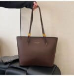 Minimalist Large Tote Bag for Women – Elegant Leather Shoulder Handbag for Work & Everyday Use (Black, Beige, Cream, Brown) - Image 15