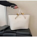 Minimalist Large Tote Bag for Women – Elegant Leather Shoulder Handbag for Work & Everyday Use (Black, Beige, Cream, Brown) - Image 17