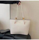 Minimalist Large Tote Bag for Women – Elegant Leather Shoulder Handbag for Work & Everyday Use (Black, Beige, Cream, Brown) - Image 16