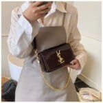 Luxury Patent Leather Chain Clutch Bag for Women – Elegant Mini Shoulder Crossbody Purse (White, Silver, Pink, Black, Red, Brown) - Image 9