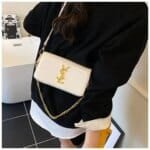 Luxury Patent Leather Chain Clutch Bag for Women – Elegant Mini Shoulder Crossbody Purse (White, Silver, Pink, Black, Red, Brown) - Image 11