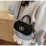 Elegant Mini Top Handle Handbag for Women – Chic Crossbody Purse with Gold Lock (Pink, Green, Beige, Black, White) - Image 12