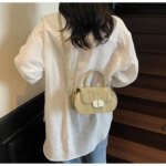 Elegant Mini Top Handle Handbag for Women – Chic Crossbody Purse with Gold Lock (Pink, Green, Beige, Black, White) - Image 13