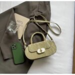 Elegant Mini Top Handle Handbag for Women – Chic Crossbody Purse with Gold Lock (Pink, Green, Beige, Black, White) - Image 9