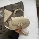 Elegant Mini Top Handle Handbag for Women – Chic Crossbody Purse with Gold Lock (Pink, Green, Beige, Black, White) - Image 3