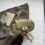 Elegant Mini Top Handle Handbag for Women – Chic Crossbody Purse with Gold Lock (Pink, Green, Beige, Black, White) - Image 5