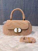Elegant Mini Top Handle Handbag for Women – Chic Crossbody Purse with Gold Lock (Pink, Green, Beige, Black, White) - Image 7