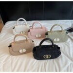 Elegant Mini Top Handle Handbag for Women – Chic Crossbody Purse with Gold Lock (Pink, Green, Beige, Black, White) - Image 2
