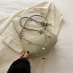 Trendy Mini Shoulder Bag with Chain Detail – Cute Y2K Style Handbag for Women (Black, Green, White, Pink) - Image 11