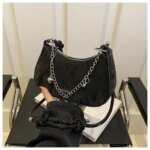 Trendy Mini Shoulder Bag with Chain Detail – Cute Y2K Style Handbag for Women (Black, Green, White, Pink) - Image 8