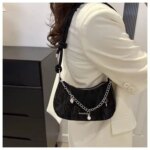 Trendy Mini Shoulder Bag with Chain Detail – Cute Y2K Style Handbag for Women (Black, Green, White, Pink) - Image 14
